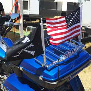 Motorcycle Flagpole With USA Flag