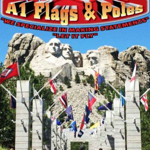 happy presidents day, mount rushmore, a1 flags and poles logo, blue sky
