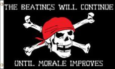 Pirate Morale Flag, Pirate Flags, Morale Flag, Beatings will Continue Flag