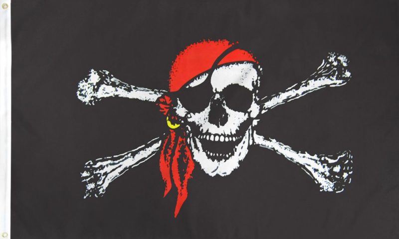 Pirate Red Bandana Jolly Roger Flag, Pirate Flag, Pirate Red Bandana Flag, Red Bandana Jolly Roger Flag, pirate red bandana jolly