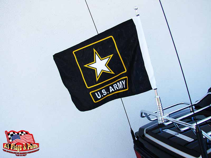 Motorcycle Flagpole with Army Star Flag Motorcycle FlagpoleFlagpoles