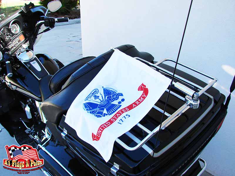 Motorcycle Flagpole with Army Flag Motorcycle FlagpoleFlagpoles