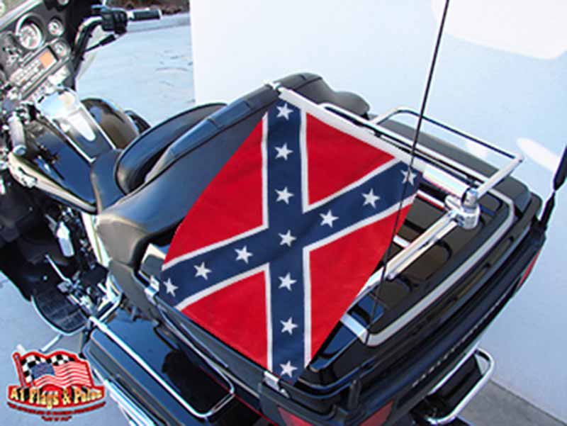 Motorcycle Flagpole with Confederate Flag - Motorcycle