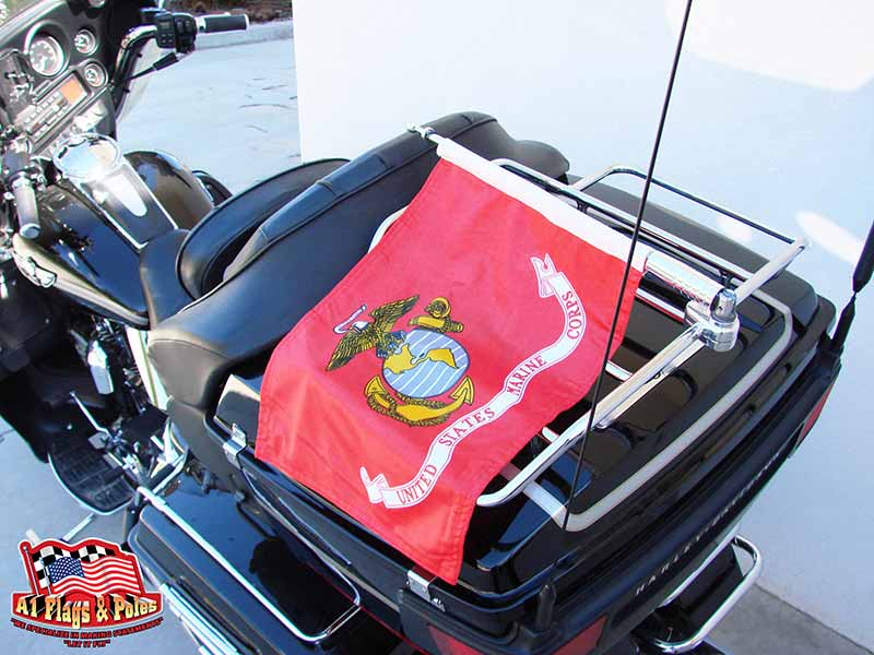 Motorcycle Flagpole with Marine Flag Motorcycle FlagpoleFlagpoles
