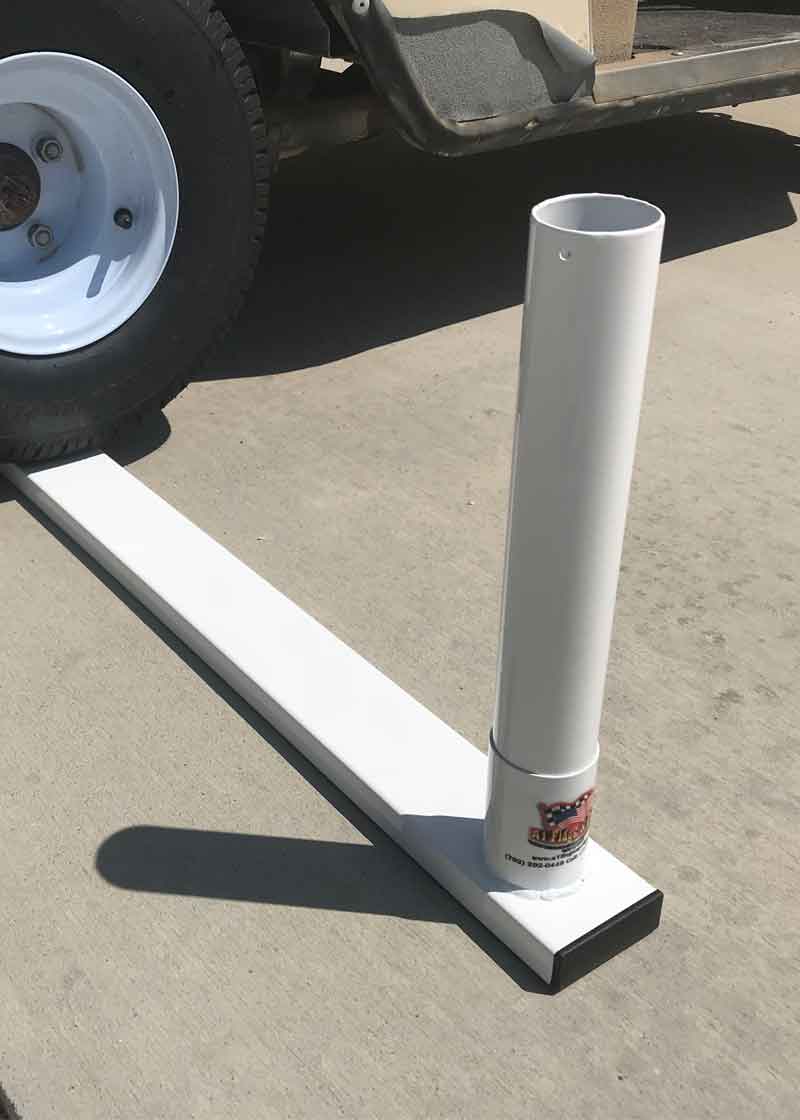 under tire flag pole holder